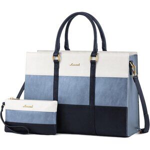 Laptop Bag for Women, 15.6 Inch Laptop Tote Bag, Vintage Leather Work Bags for W